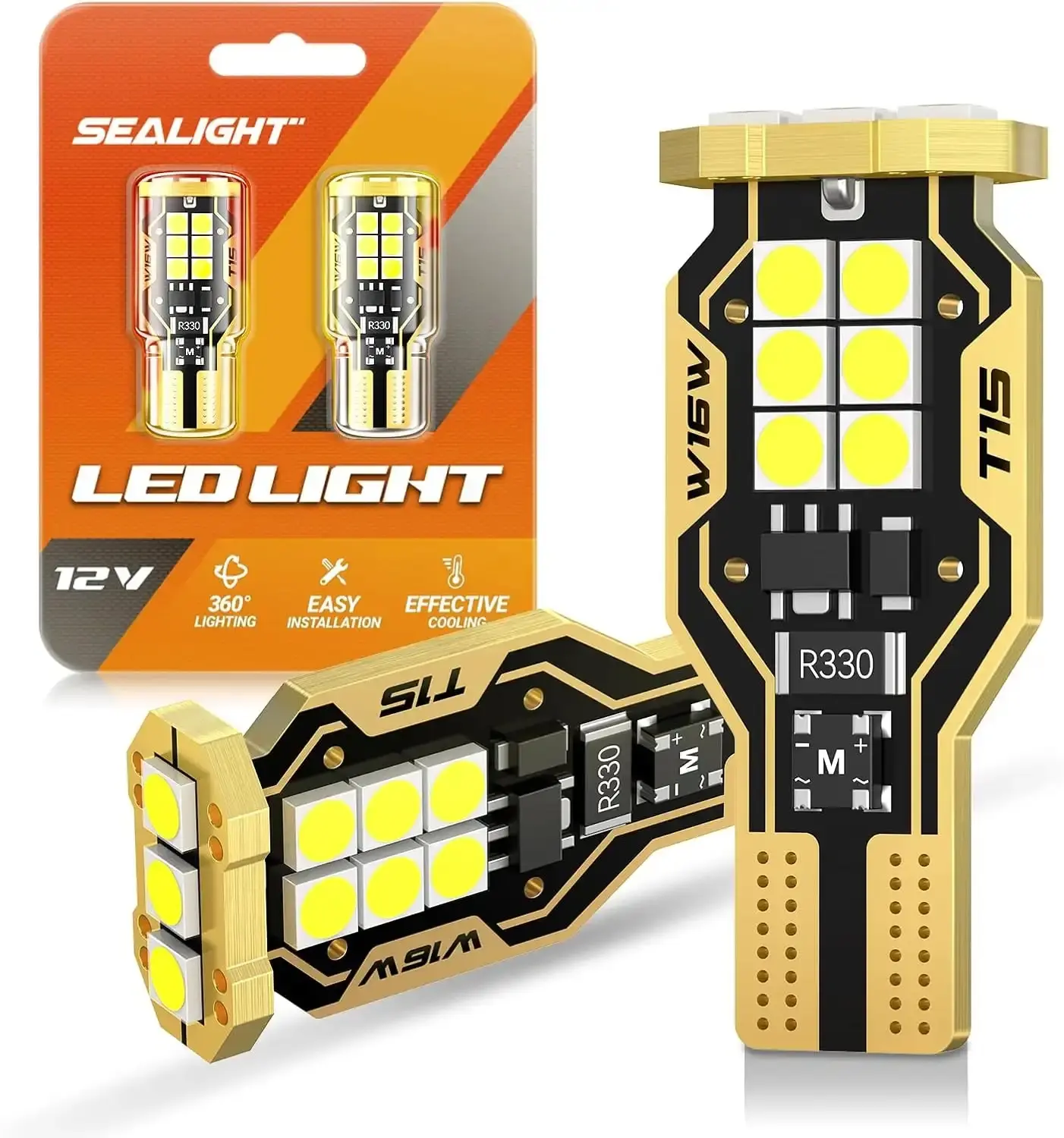 921 LED Bulb Reverse Light 500% Super Bright T15 Reverse Light Bulb 3030-SMD Chipsets Canbus Error Free 906 W16W 922 912 921 LED Bulb for Backup Lights, 6000K White Pack of 2