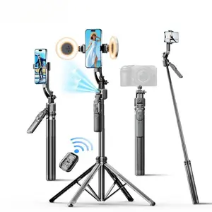 Face Tracking Selfie Stick Tripod, USB Rechargeable 4-foot Selfie Stick with Remote Control, Selfie Accessories for Phone & Camera, Cellphone Selfie Stand, Camera Stabilizer, Smartphone Vlogging Kit