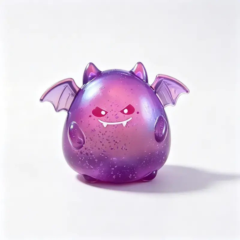 Fat Devil---Spooky Cute Glitter Slow-Rising Selfie Decor Phone Holder, Stretchy Bat Ghost Pumpkin Shapes, Soft Squeeze Smartphone Grip, Halloween Photo Prop for Content Shooting