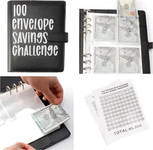 【CLOUDSEA】100 Envelopes Money Saving Challenge, A5 Money Saving Binder, Budget Binder Savings Challenges Book with Cash Envelopes to Save $5,050,2024 New A5 Budget Binder with Cash Envelopes