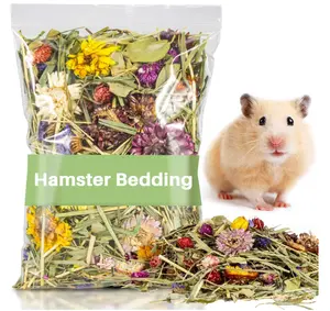 Sukh 150G Hamster Bedding - Flowers & Herbs Odor Control Dwarf Gerbil Robo Katy Habitat Decor Hamster Forage Gerbils Mice Lemmings Degus or Other Small-Sized Pets