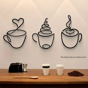 Creative Coffee Wall Decor Set, Home Iron Art, Indoor Outdoor Decorative Wall Hanging, High-End Metal Wall Art for Cafes and Restaurants