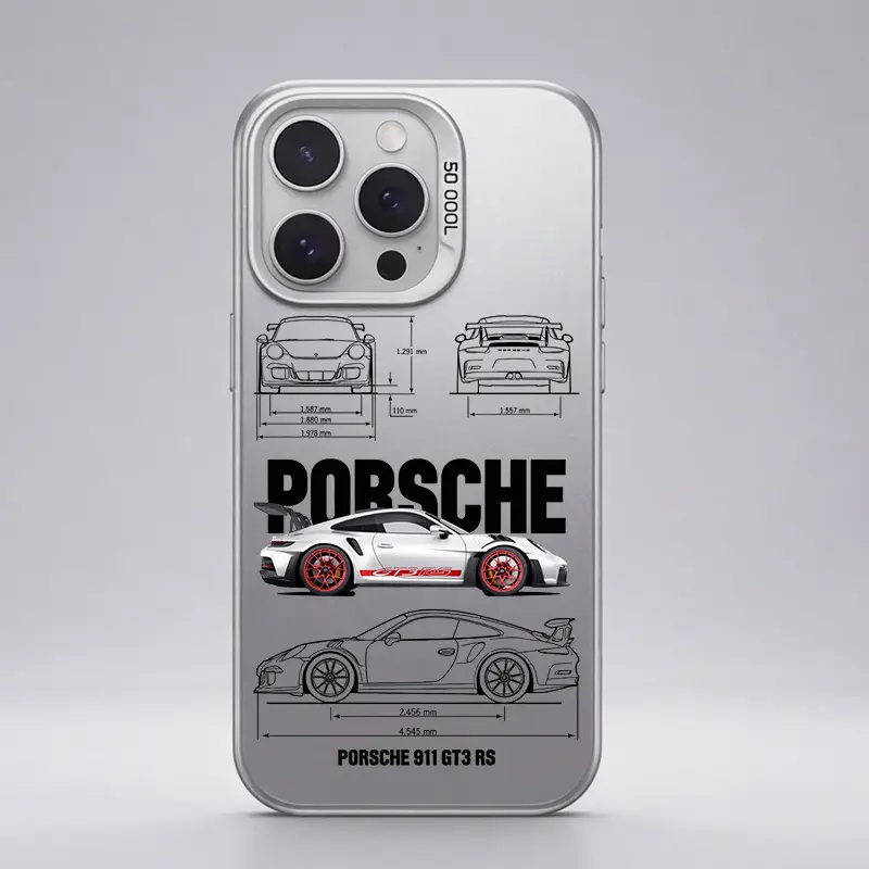 Porsche 911 GT3 RS pattern Aesthetic Pattern IMD Casing For iphone 17 16 15 14 13 12 11 X XS PRO MAX SAMSUNG GALAXY S21 S22 S23 S24 S25 S26 FE ULTRA PLUS Gradient Hard TPU PET PC Black Silver Gift Shockproof Luxury Protector Phone Cases Cover