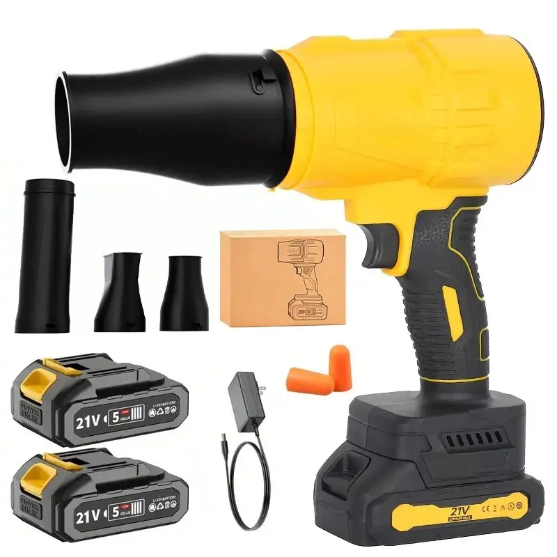 Cordless Turbo Blower - Variable Speed, Nozzle, 2x Batteries, Battery Powered, Lightweight Portable, for Lawn Care, Battery Powered Blower, Blowers For Lawn Care