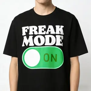 Freak Mode On Funny T-Shirt Casual  Fashion Man  Unisex Top for Birthday & Father's Day Gifts Menswear Fabric