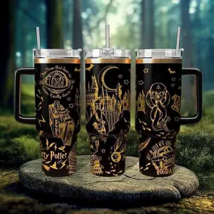 Essential Quality H Potter 20oz - 40oz Tumbler Stainless Steel, Double Wall Insulated, With Handle – Magic Wizard Series Design, Perfect Gift for Fans Gift for Christmas, Xmas