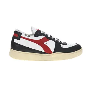 diadora Mens Mi Basket Row Cut Performance Lace Up Sneakers Shoes Casual - Red, White