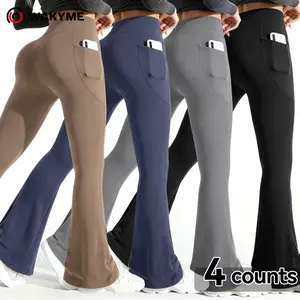 Women's High-Waist Flare Yoga Pants – Butt-Lifting Fit with Side Pockets for Workout & Everyday Wear