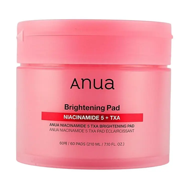 Anua Niacinamide 5% + TXA Pre-Soaked Brightening Toner Pads, Korean Beauty Daily Care, Dark Spot Fix for Discoloration, Skin Tone Brightener for Radiant Skin, 7.1 fl oz