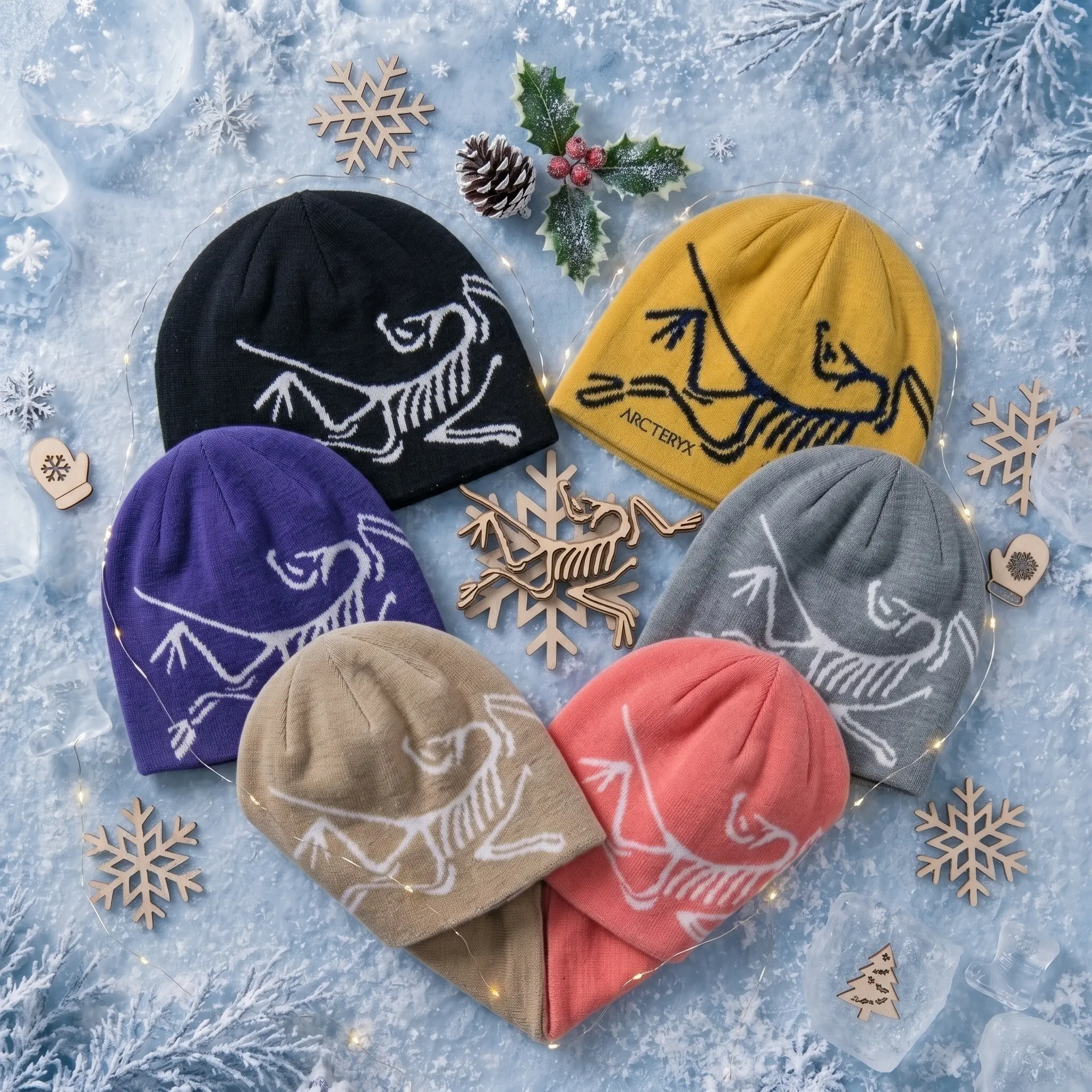 Arcteryx Bird Head Logo Winter Knit Beanie Cozy Winter Edition | Premium Recycled Wool Blend Thermal Toque Hat | Y2K Frozen Legacy Ski Apparel