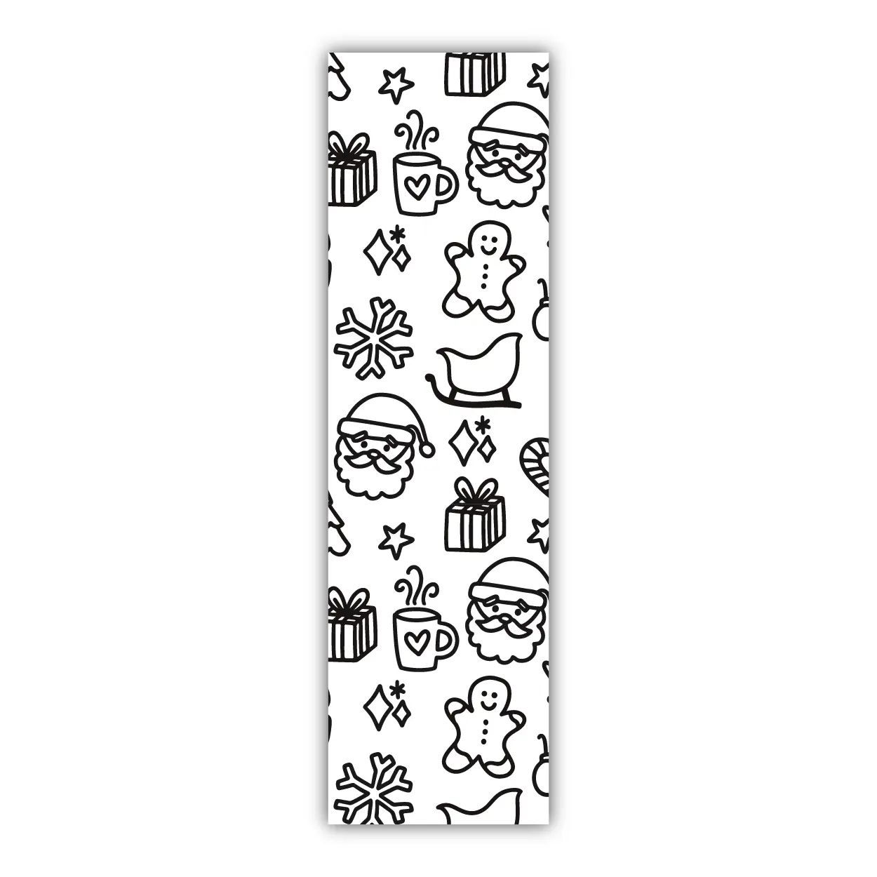 Christmas Pattern Coloring Bookmark