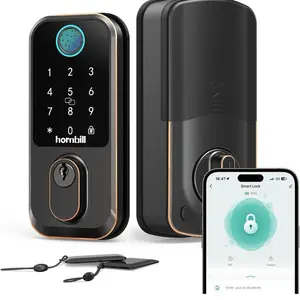 Smart Lock for Front Door with Electronic Keypad Code & Fingerprint Unlock Secure Alexa-Controlled Home Office Hotel Security