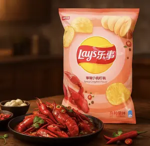 Lay’s Spicy Crayfish Flavor Potato Chips Asian Snacks Imported Chinese Chips Viral Asian Snacks Seafood Flavor Exotic Chips Crunchy Spicy Snack