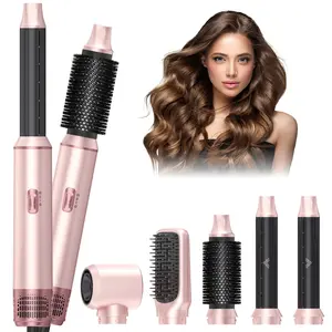 Hair Dryer Brush 5 in 1, Blow Dryer Brush Set Upgrade Hot Air Brush As A Gift for Straight/Curl/Drying/Smoothing Air Styler Curling Wrap Air Curler, Curling Iron Hair Styling Tools, Christmas, New Year Gift