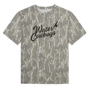 Mossy Oak Water Cowboys Letter Printing Original Bottomland Short Sleeve Camo Shirt,Original Stretchy T-Shirt for Men Women, 3D Camo Style T-Shirt, Fanmade Design