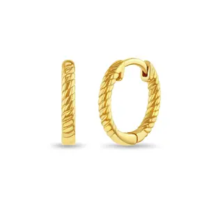 Twisted Rope Kids / Teen Earrings Hoop - 14k Gold Over Sterling Silver