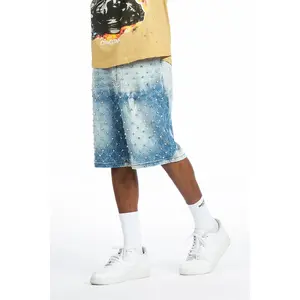 Glit Blue Rhinestone Denim Short