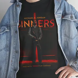 Aesthetic Sinners 2025 Action Movie Streetwear Unisex Graphic Short Sleeve T-Shirt, Graphic Print T-Shirt