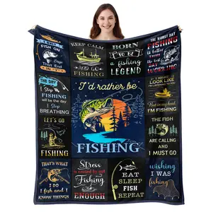 Fishing Gifts for Men,  Funny Fishing Gifts for Boys, Fishing Gifts for Women Unique,Best Gifts for Fisherman, Gifts for Men Who Love Blanket 50X60