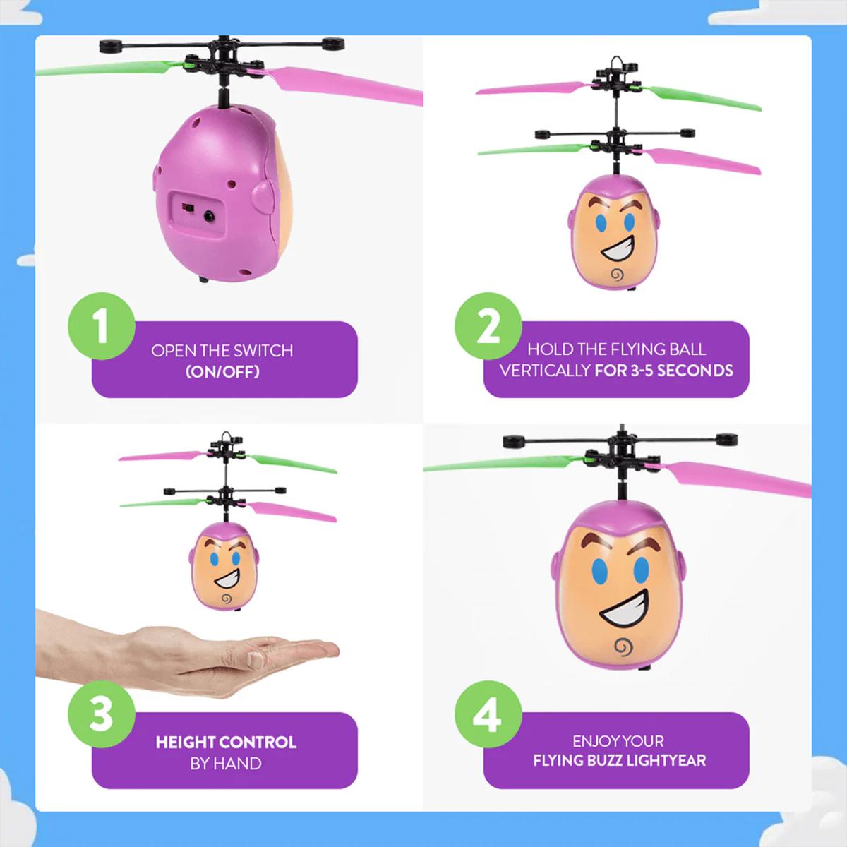 Toy Story IR UFO Ball Helicopter - Woody, Buzz Lightyear - Disney Licensed