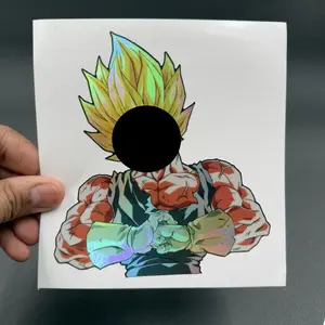 Anime Inspired Dark Warrior Holographic Sticker Waterproof UV Resistant