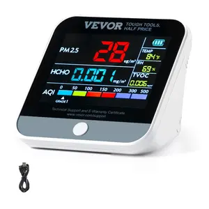 VEVOR Air Quality Monitor 9 - IN - 1, CO2, Temperature, Humidity, Formaldehyde TVOC AQI Tester, Professional PM2.5 PM10 PM1.0 Particle Counter for Indoor/Outdoor, Air Quality Meter w/Alarm ThresholdsVEVOR Super Brand Day
