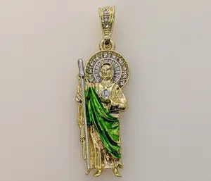 Plated Multicolor Saint Jude Thaddaeus Pendant