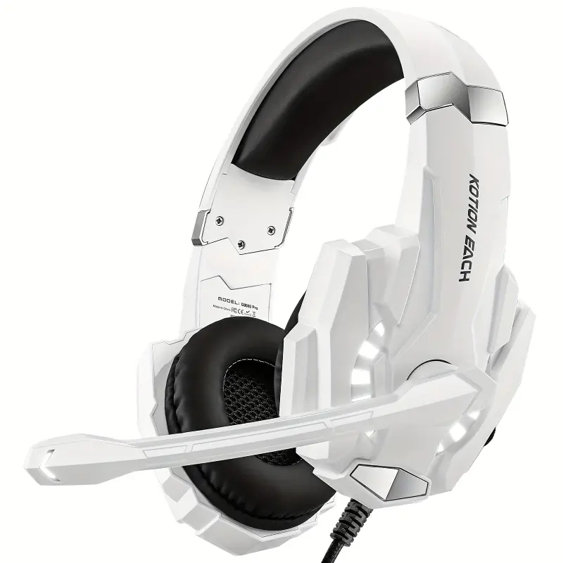 KOTION EACH G9000 Pro Gaming Headset, LED Light, 3.5mm Wired Stereo Headphones with Microphone, Anime/Movie/Video Game Theme, Sound Isolation, Push Button Volume Control, Tangle-Free Cable, with Compatible with Xbox Series X/S, PS4, PS5, PC