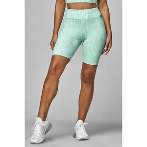 Mint Zebra High Waist Scrunch Biker Short