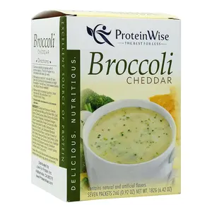 ProteinWise Broccoli Cheddar Soup, High Protein, Gluten-Free, Low-Calorie, Bariatric Friendly