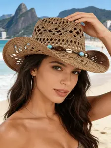 Women's Outdoor Beach Hat, Bohemian Western Sunhat, Jazz Fedora, Panama Hat, Fashionable Summer Accessory, Perfect Gift for Women