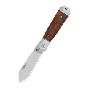 QSP Jumping Jack Slip Joint Pocket Knife – 14C28N Satin Blade, Abalone Handle, 3.5” Compact EDC Knife