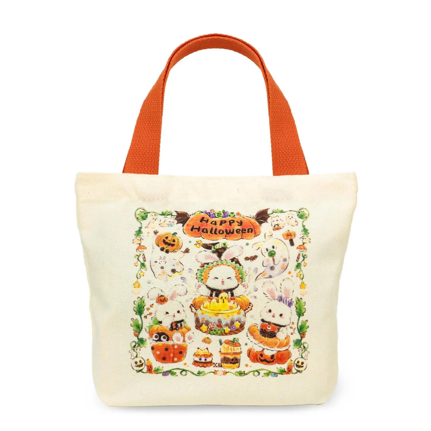 【BunnyLulu】Eco-friendly Mini Canvas Tote Bag – Reusable Lunch Bag, Cute Summer Gift for Women, Girls and Kids, Great for Travel or Birthday