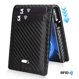 Ultra Thin Carbon Fiber Wallet with RFID Shielding Technology - Lightweight Mens Anti-Theft Wallet, Perfect for Minimalist Everyday Carry and Card Storage
