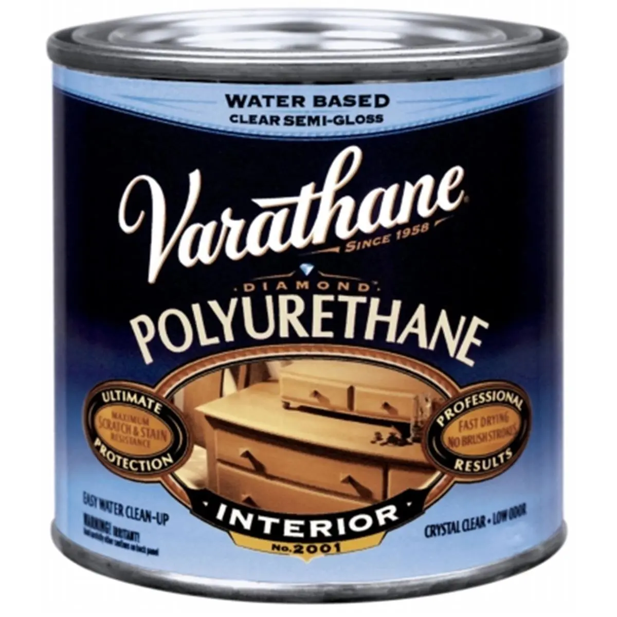 212 MAIN Rustoleum 200161H 0.5 pt Semi-Gloss Interior Water-Based Diamond Polyurethane Finish - Durable Protection for Wood & Interior Surfaces (Automotive & Motorcycle Paint Care), Durability