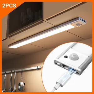 Under Cabinet Lighting, 11.81in Motion Sensor Light Indoor Rechargeable, Closet Lights Battery Operated for Kitchen Cabinets, Shelves, Walls (