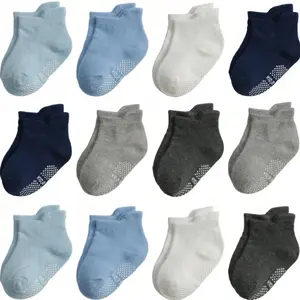 Toddler Socks Non Slip Grip Baby Socks Sports Socks 12 Pack For Toddler Boys Girls Kids Socks,Cute Cotton Baby Socks