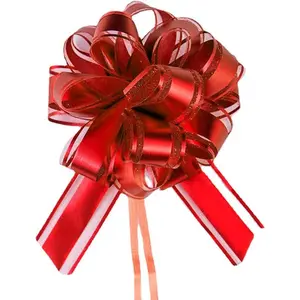 Red Pull Bows,Gifts Wrapping Bows,Red Bow for Gifts Wrapping,Bouquet Packaging(4.3 in,10 pcs)