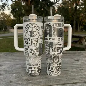 Vintage Keith Whitley 2Sides Tumbler, Country Music Tumbler, Tribute Tumbler, Concer Gift