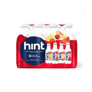 Hint Water Red Variety Pack, 3 Bottles Each of: Peach, Raspberry, Watermelon, and Strawberry Lemon, Zero Calories, Zero Sugar and Zero Sweeteners, 16 Fl Oz (Pack of 12)