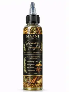 Rosemary & Fenugreek Hair Oil Rapid Hair Growth – Botanical Scalp Treatment with Real pcs Rosemary Leaves, Fenugreek Seeds, Cinnamon & Star Anise – Herbal Hair Growth Infused with Castor Oil Mane Oil120ML