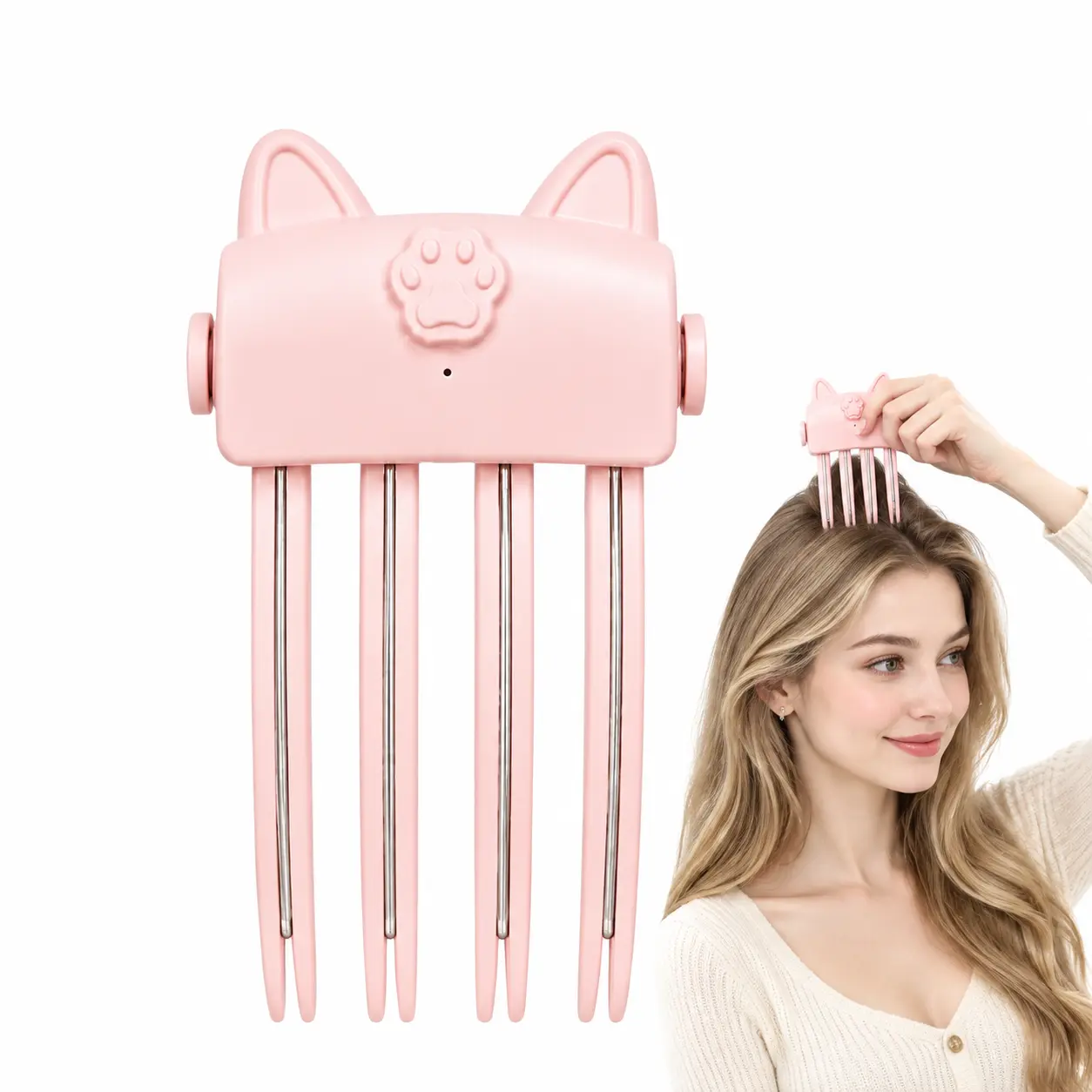 Heated Root Volumizer Clip, Hair Lifting Styler Booster Hair Volume Clip | Temperature Control Hair Volume Tool for Fine & Thick Hair, Portable Rechargeable Styling Clip for Women