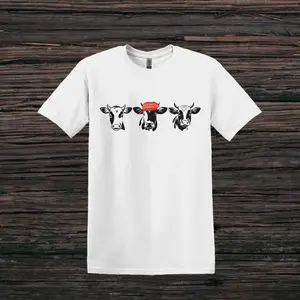 MAGA Cows Shirt Long Sleeve Short Sleeve White Crewneck Cotton Casual Plain