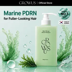 GROWUS Algae Therapy Mineral Shampoo 500ml 16.9 fl. oz. Anti-aging Scalp Strengthening Deep Cleansing Seaweed Complex Biotin Vegan PDRN for All Hair Types Dry Frizzy Coily Hair