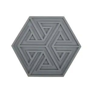 Premium Food Grade Silicone Hexagonal Coasters Non-Slip Drink Cup Mats for Kitchen Dining