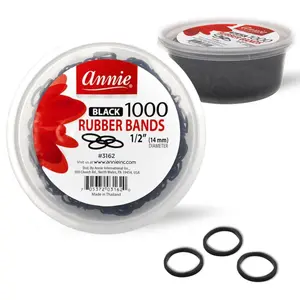 1000 Black Mini Rubber Bands – 1/2″ Durable Elastic Hair & Braiding Bands (Secure, Stretchy, Strong)