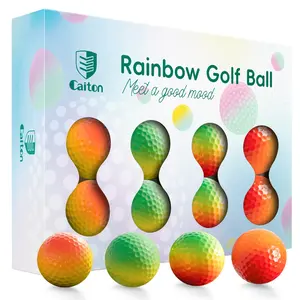 Caiton 12/3PCS (optional) Rainbow Golf Ball Set, featuring a double-layer structure for improved distance and control. Suitable for practice, training, and casual play, ideal for players of all levels, and a perfect gift for golf enthusiasts.