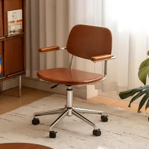 YESWOOD Solid Wood Swivel Desk Chair with Armrests, Height Adjustable Home Office Computer Chair, 360° Rotating Desk Chair for Home Ofice, Study, Bedroom
