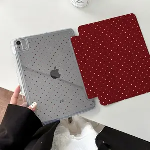 Anchored Polka Dot Y Fold iPad Case, Tablet Protective Cover, Multi-Angle Foldable Folding Stand, Compatible with iPad 10/9/8/7 Gen, Air/10.9/11 Inch, Essential for Daily Use, Protection, Tablet Accessories
