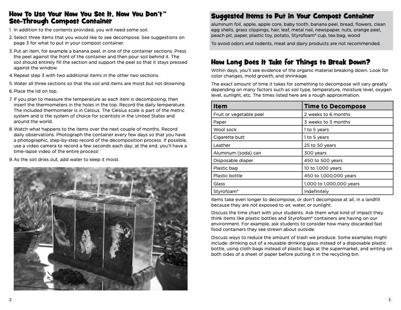 Educational Insights See-Through Compost Container, STEM Toy for Homeschool or Classroom, Ages 4+